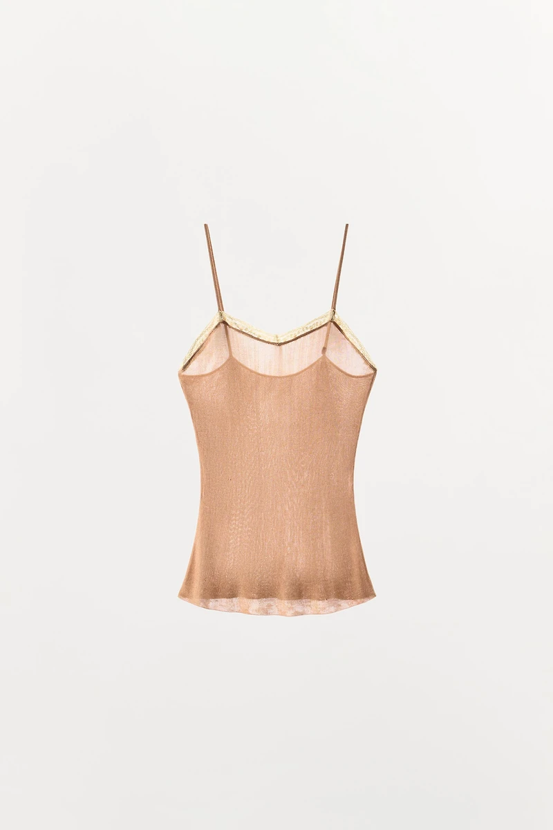 FINE KNIT LACE TOP
