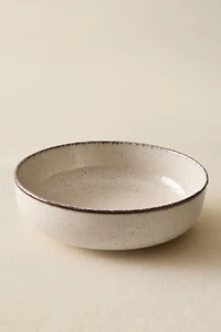 PORCELAIN BOWL WITH ANTIQUE FINISH RIM