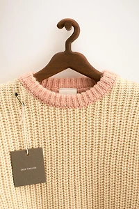 ZARA TIMELESS - PULL EN GROSSE MAILLE LISERÉS À CONTRASTE