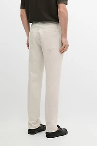 Cotton and linen tapered fit jeans