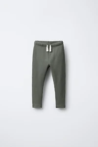 RIBBED LEGGINGS WITH LABEL