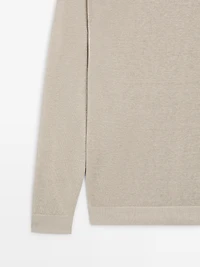 100% linen knit crew neck sweater