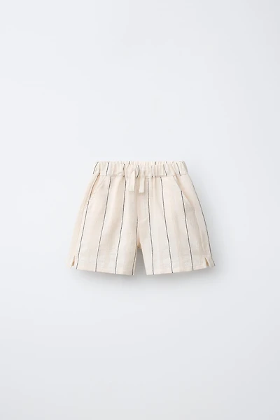 TEXTURED STRIPED SHORTS