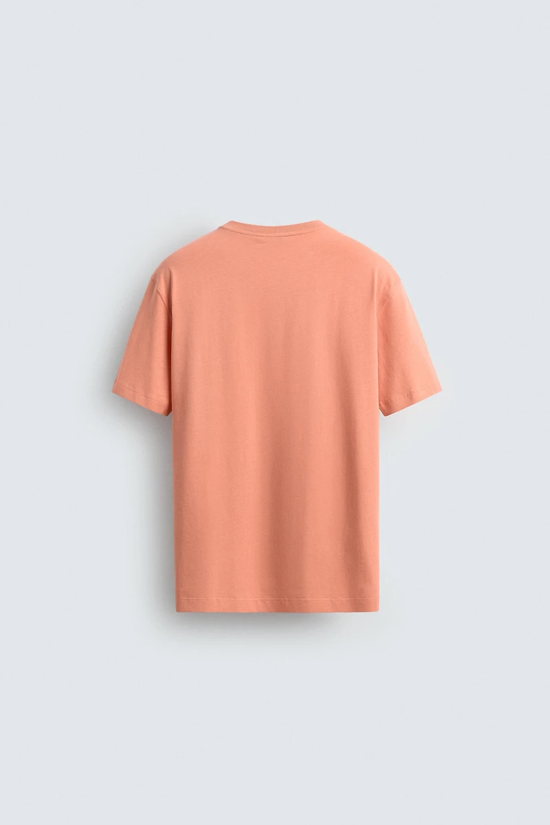 REGULAR FIT CONTRAST EMBROIDERY T-SHIRT