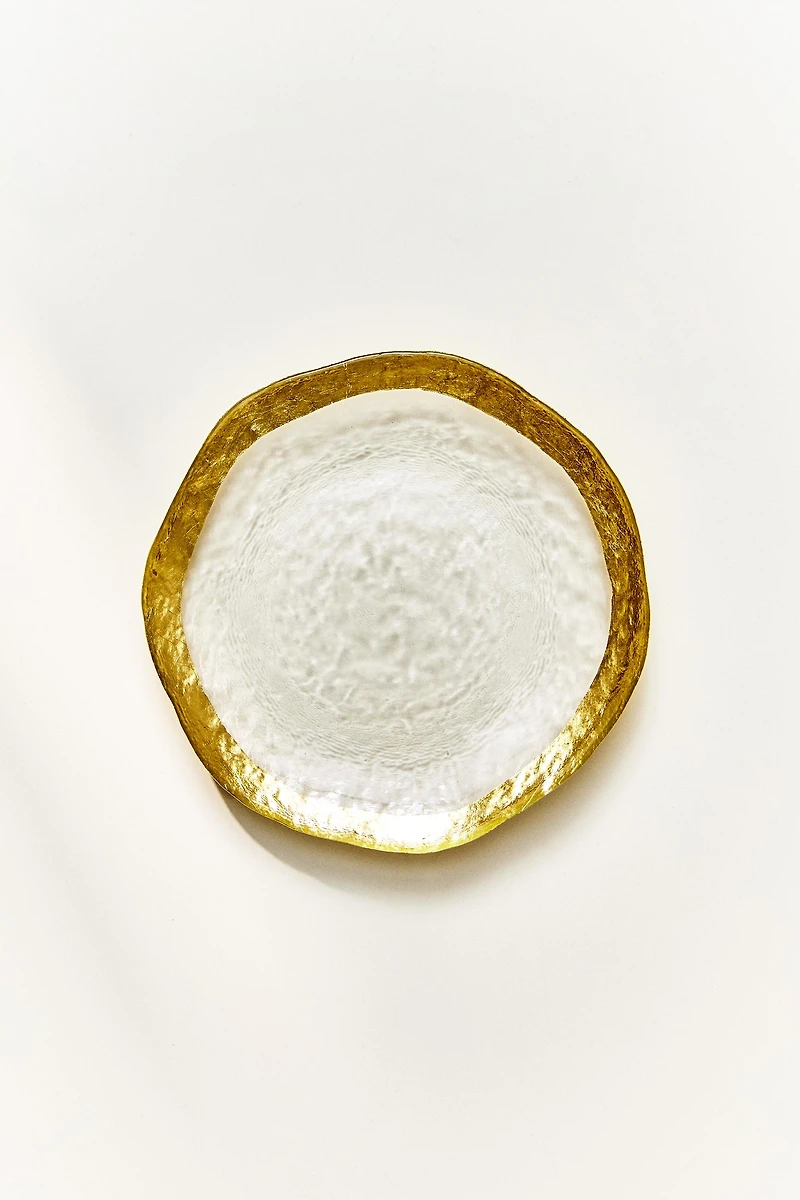 GLASS SIDE PLATE WITH RIM