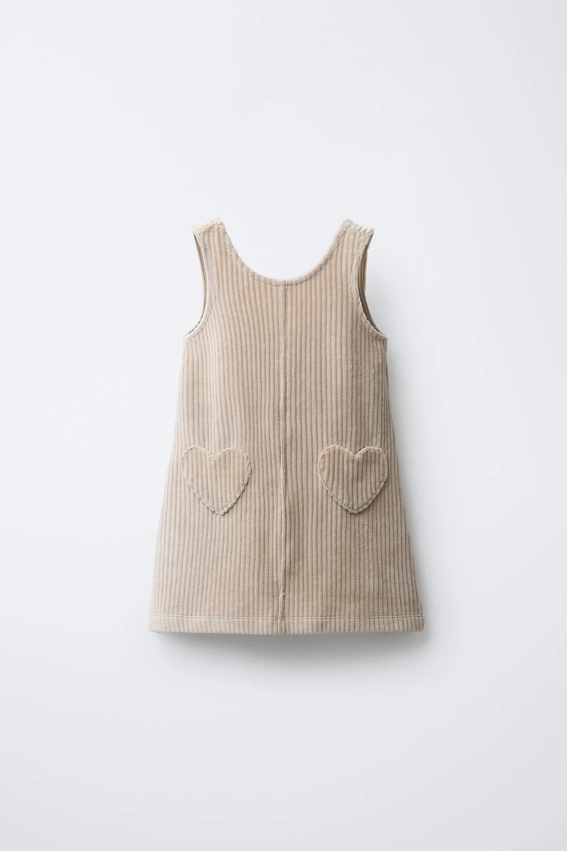 HEART POCKET PINAFORE DRESS