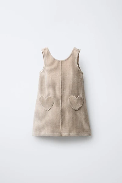 HEART POCKET PINAFORE DRESS
