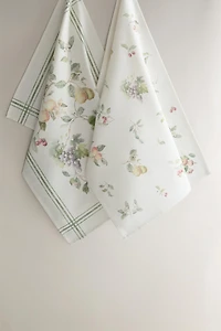 PACK OF COTTON FLORAL TEA TOWELS (PACK OF 2)