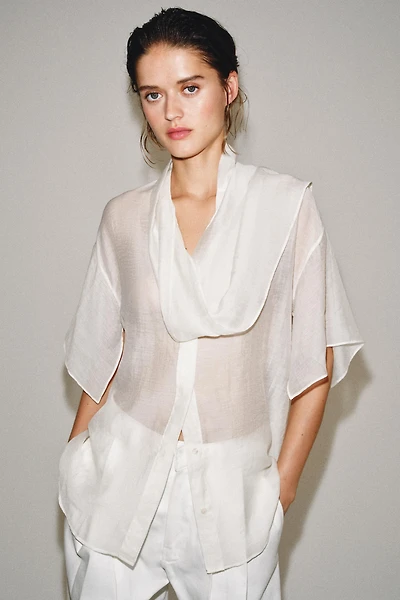ZW COLLECTION SCARF SHIRT