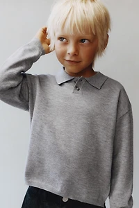 KNIT POLO SWEATER