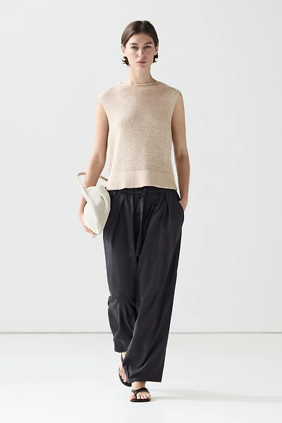 Pantalon large volume à plis
