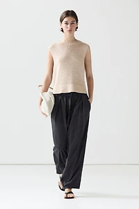 Pantalon large volume à plis