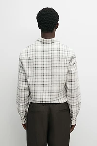 100% linen check shirt
