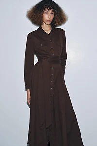 ZW COLLECTION BELTED SHIRT DRESS