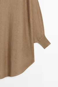 Linen blend flowing cape-style sweater
