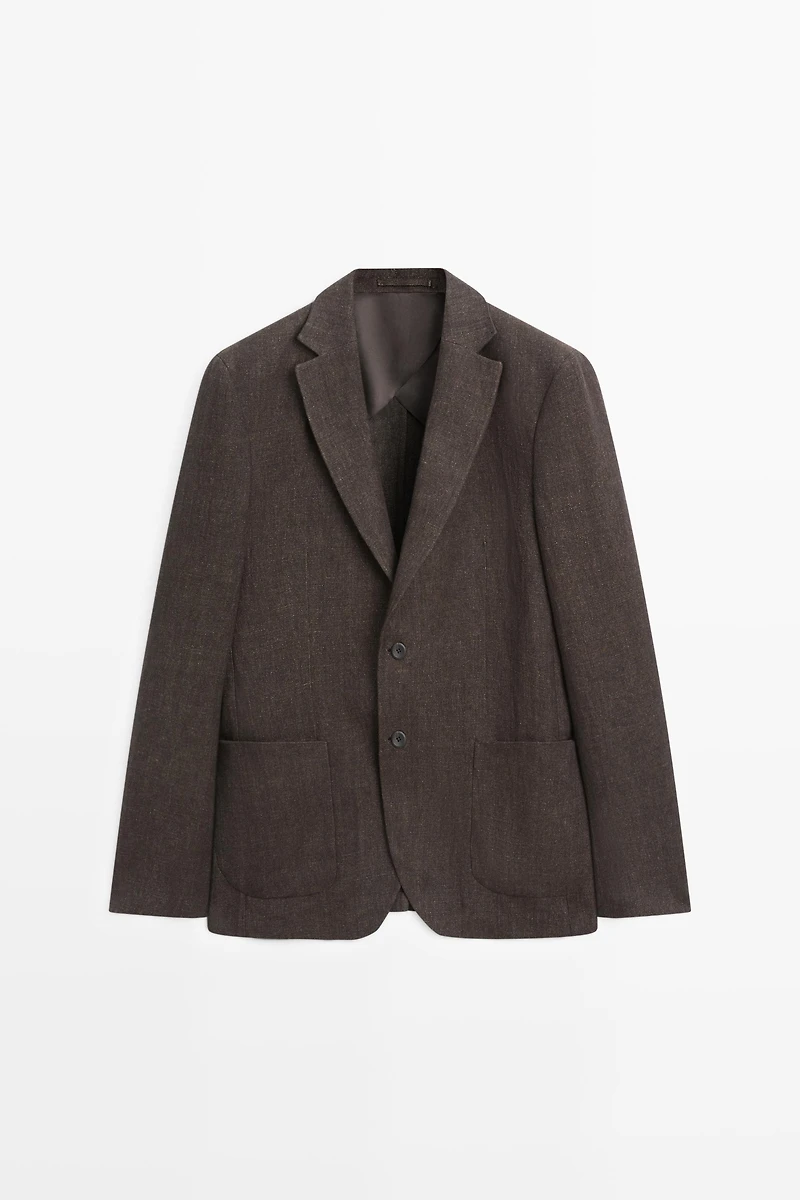 100% linen melange blazer
