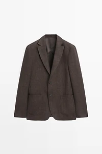 100% linen melange blazer