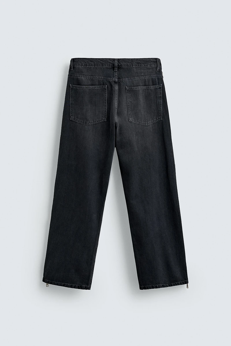 FLARE FIT ZIPPER JEANS