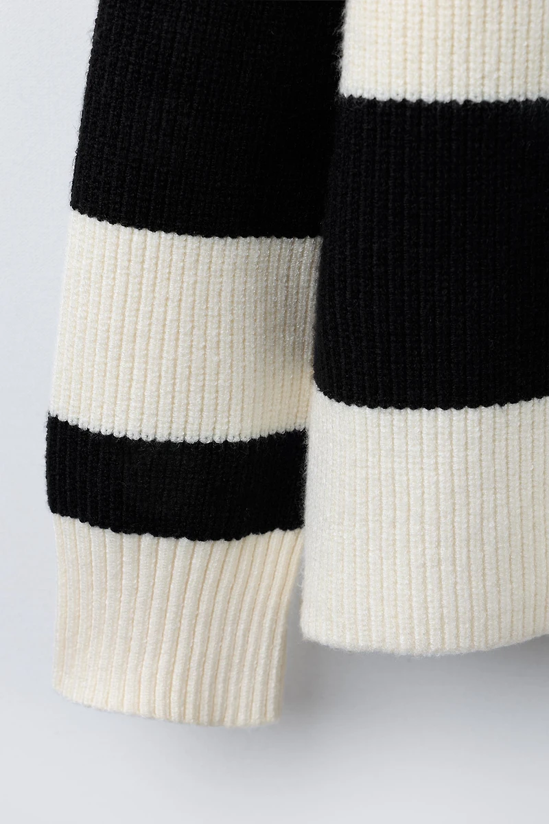 GILET EN MAILLE RAYURES