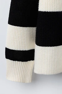 GILET EN MAILLE RAYURES