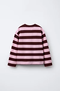 STRIPED EMBROIDERED HEART T-SHIRT