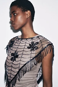 BEADED EMBROIDERED CAPE