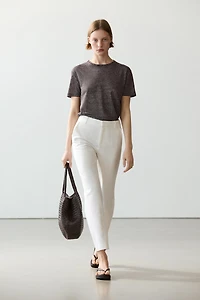 Pantalon slim en lin