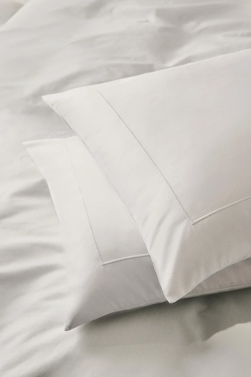 SCALLOPED EDGE COTTON PERCALE PILLOWCASE (800 THREAD COUNT)