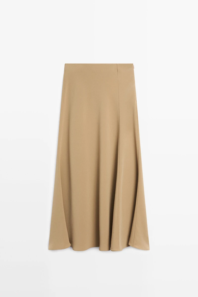 Flowing flared midi skirt - STUDIO