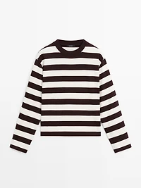 Striped long sleeve cotton T-shirt
