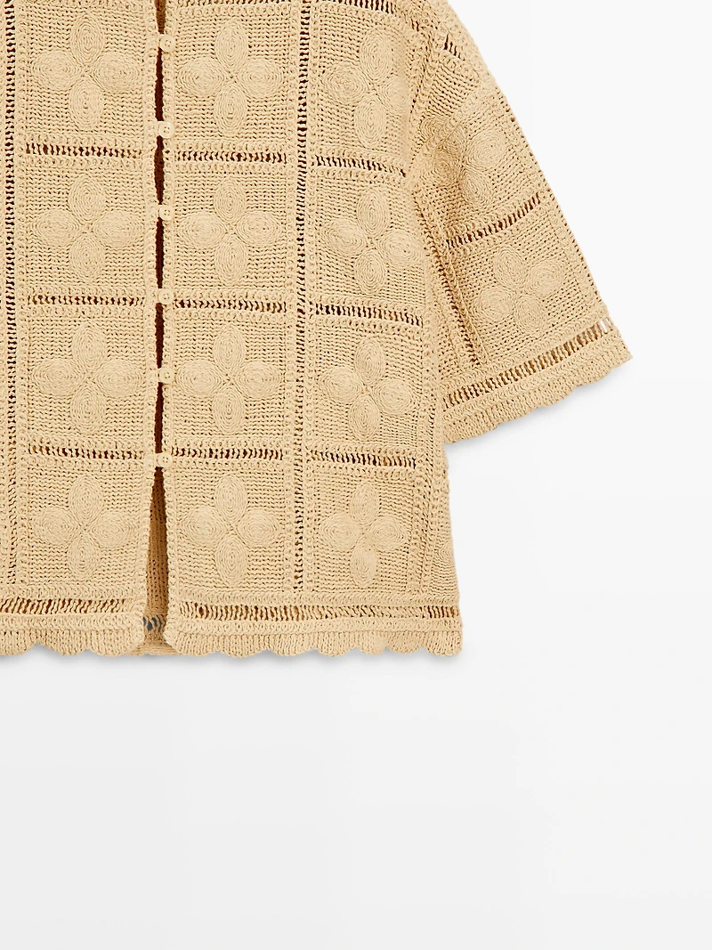 Cutwork crochet cardigan