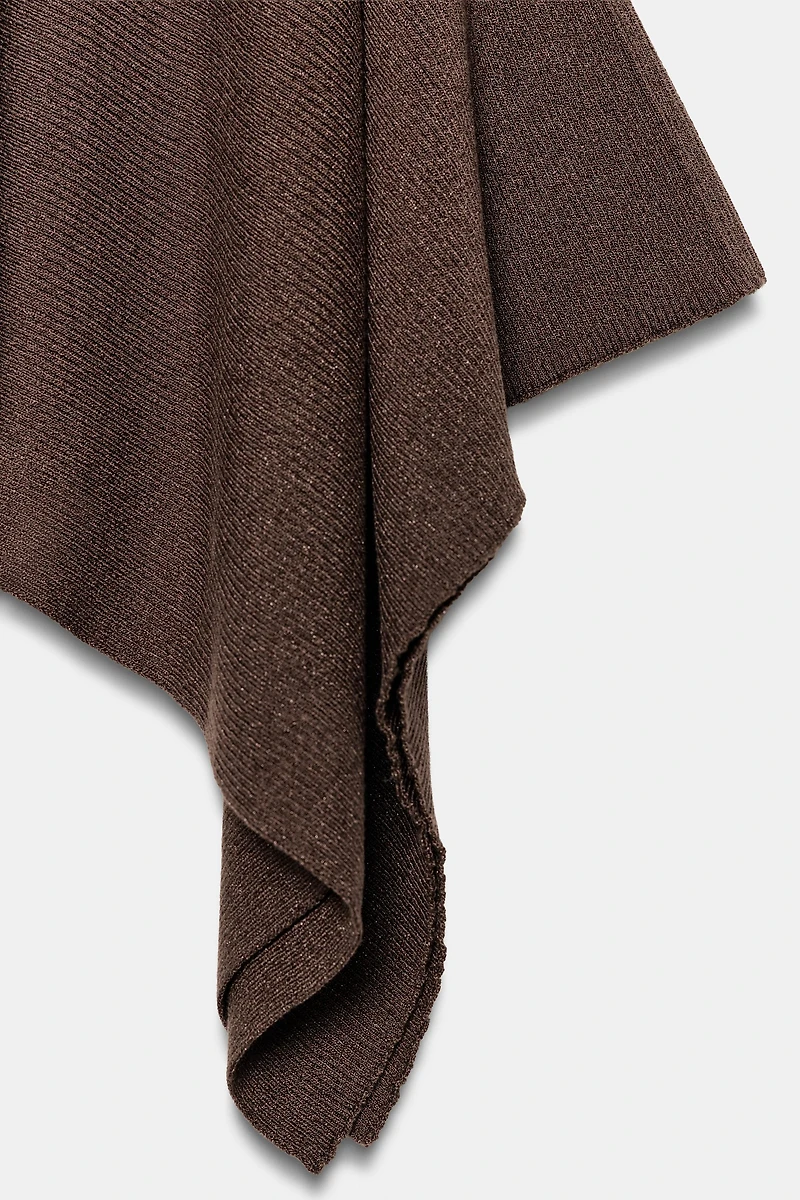 ASYMMETRIC KNIT MIDI SKIRT