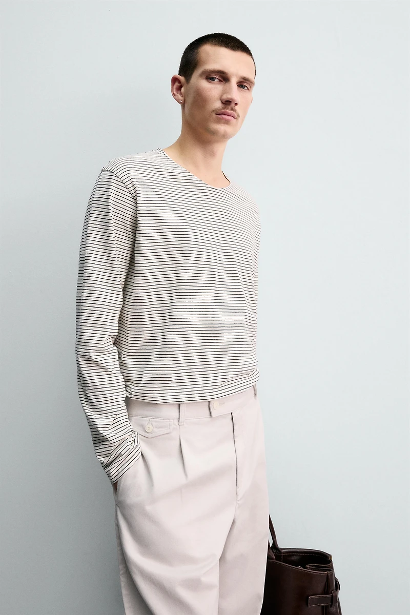 STRIPED JACQUARD T-SHIRT