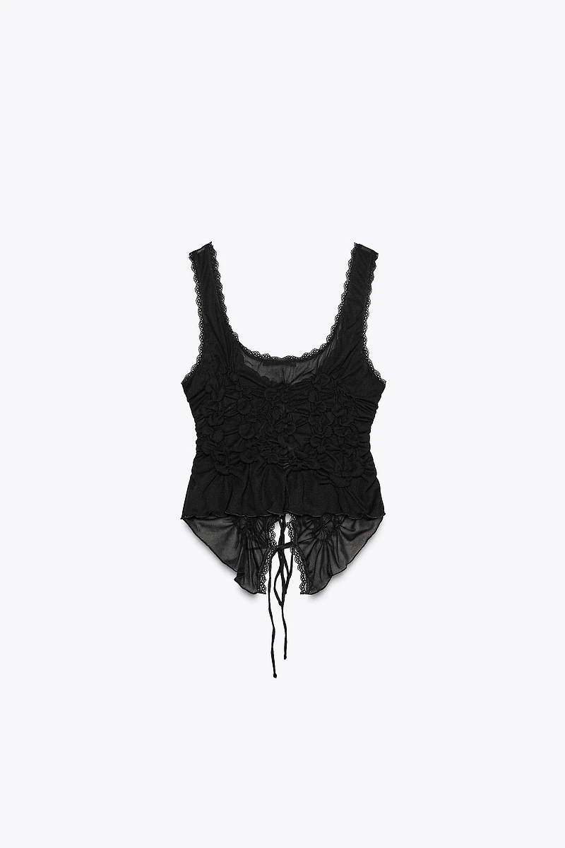 TIED RUCHED TOP