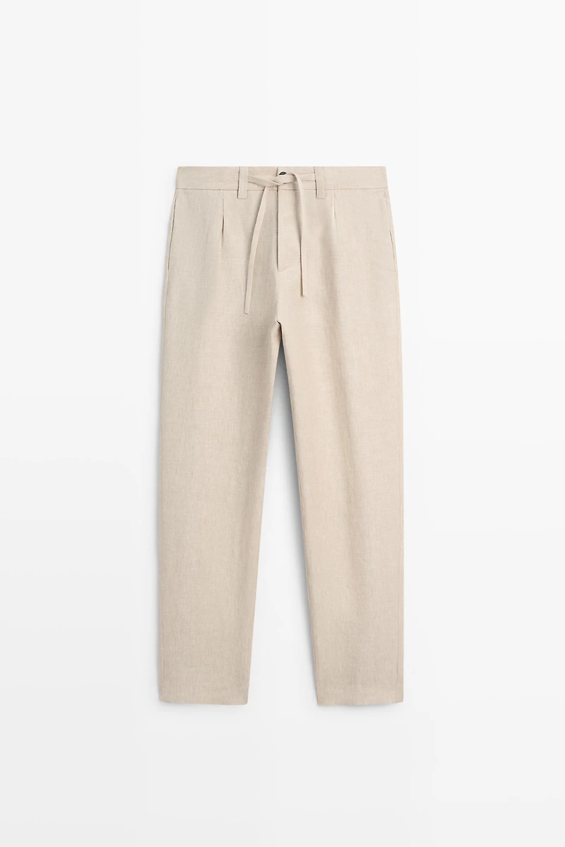 100% linen total look pants