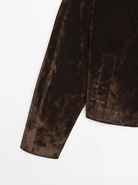 Veste denim courte finition velours