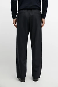 100% cool wool textured pants
