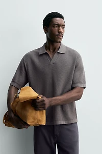 RELAXED FIT KNIT POLO SHIRT