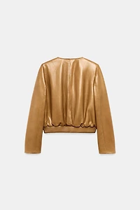 ZW COLLECTION 100% LEATHER BOMBER JACKET