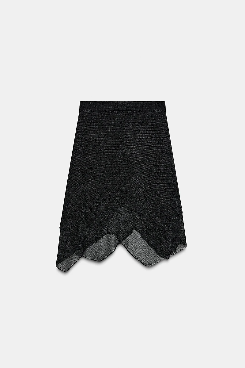 METALLIC KNIT SKIRT