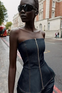 Z1975 DENIM BUSTIER TOP