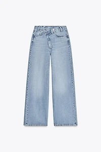 TRF HIGH-RISE WIDE LEG CROSSOVER WAIST JEANS
