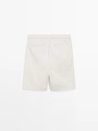 Jogger-fit poplin Bermuda shorts