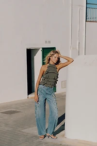 TOP HALTER EN GEORGETTE