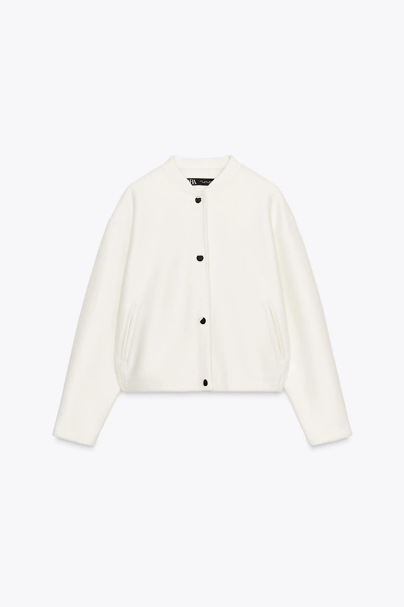 SOFT BOMBER JACKET WITH GOLDEN BUTTONS