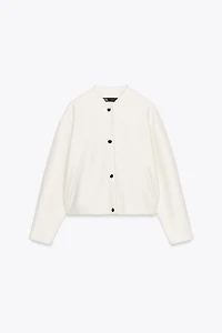 SOFT BOMBER JACKET WITH GOLDEN BUTTONS