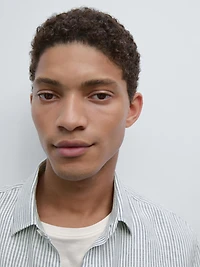 Chemise lin regular à rayures