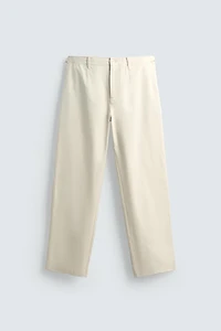 TWILL TEXTURED BELT PANTS