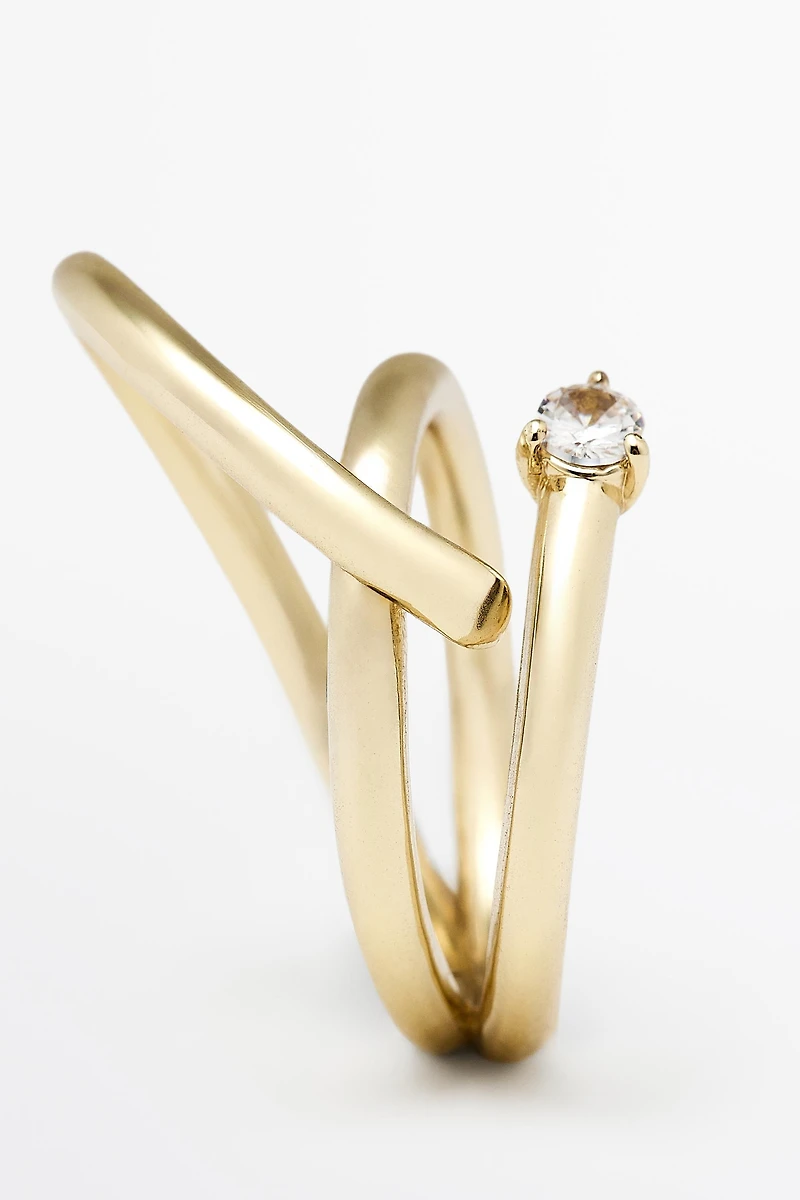 Bague large volumineuse brillante