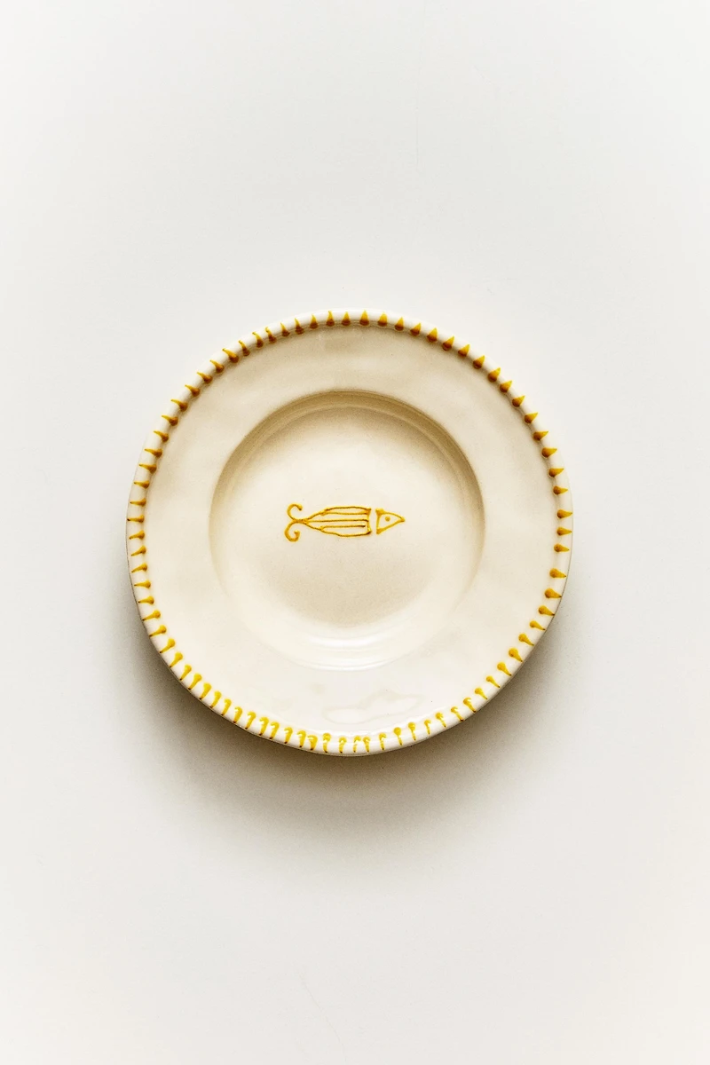 ASSIETTE À DESSERT EN FAÏENCE POISSON